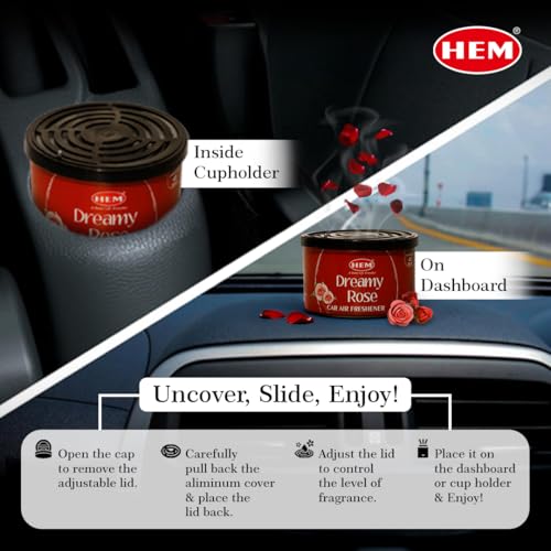 Hem Dreamy Rose Car Air Freshener - 42g | Natural Car Perfume | Refreshing & Long-Lasting Fragrance | Easy to Use & Compact Design that Perfectly Fits | Ideal for On-the-Go Air Freshening - Image 4