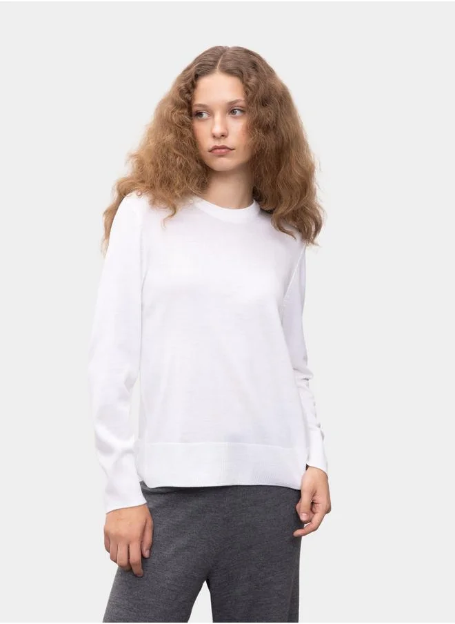 DeFacto Plain Crew Neck Regular Fit Knit Sweater by Styli