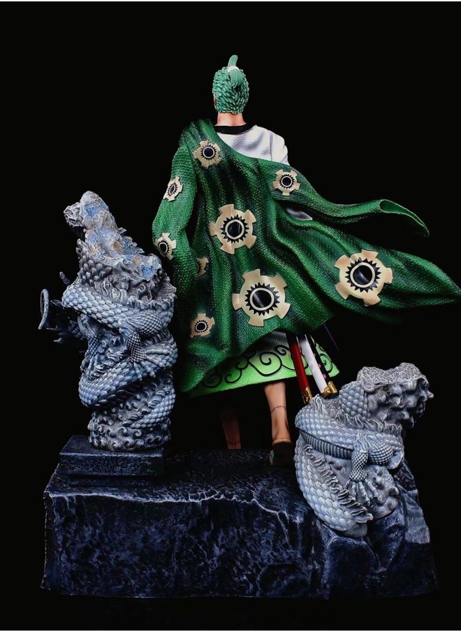 One Piece One Piece Zoro in Kimono Action Figure Decorative Resin Sculpture Home Decor Statue, Art Figurine Home Ornament Decoration for Office, Living Room, Bedroom, Book Shelf, TV Cabinet, Desktop  - Image 3