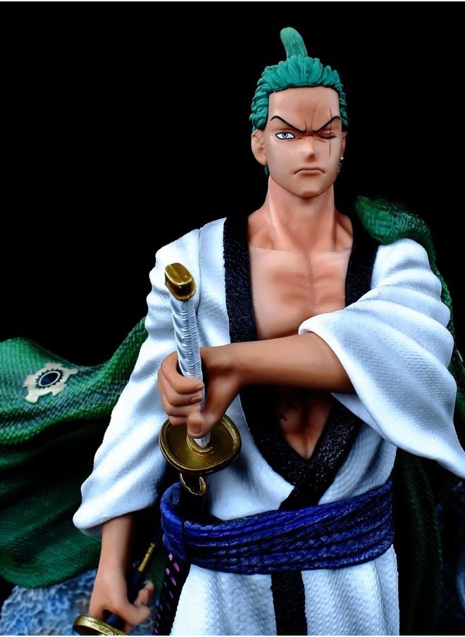 One Piece One Piece Zoro in Kimono Action Figure Decorative Resin Sculpture Home Decor Statue, Art Figurine Home Ornament Decoration for Office, Living Room, Bedroom, Book Shelf, TV Cabinet, Desktop  - Image 4