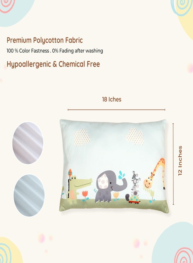 NEW COMERS® Cotton Baby Pillow, TC-150/300 with Super Soft Imported Fabric, 1 Month to 5 Year Kids, Animal/Cartoon Prints, Kids Pillows for Sleep, Bed Set, Head Shaping, Neck Support-12x18-216 - Image 2
