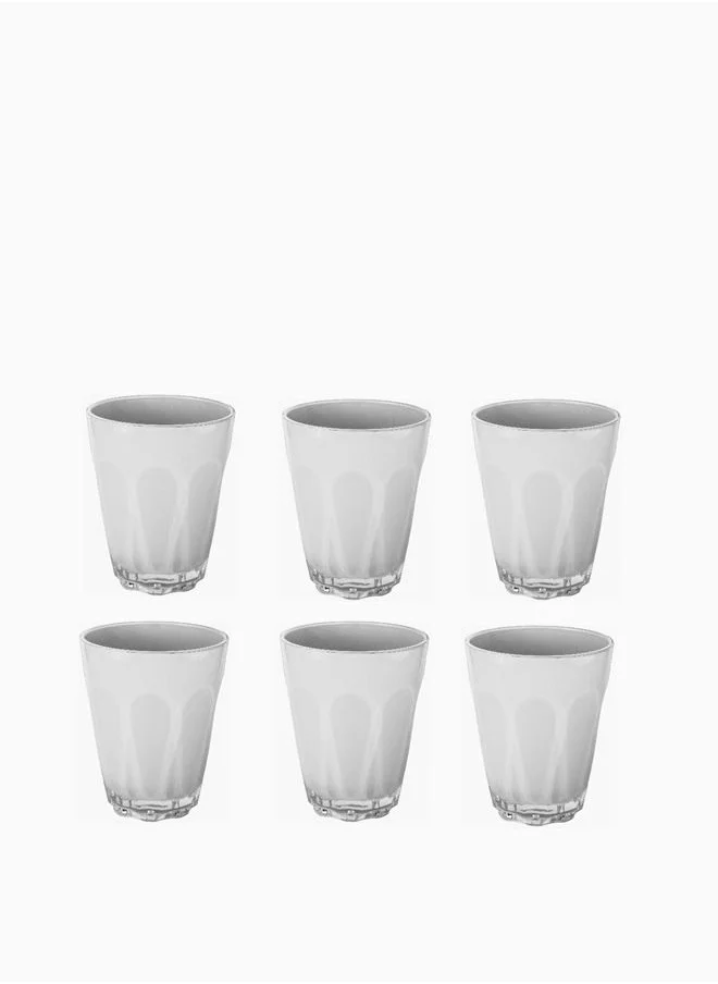 Baci milano 6 Pcs Aqua Acrylic White Water Glass