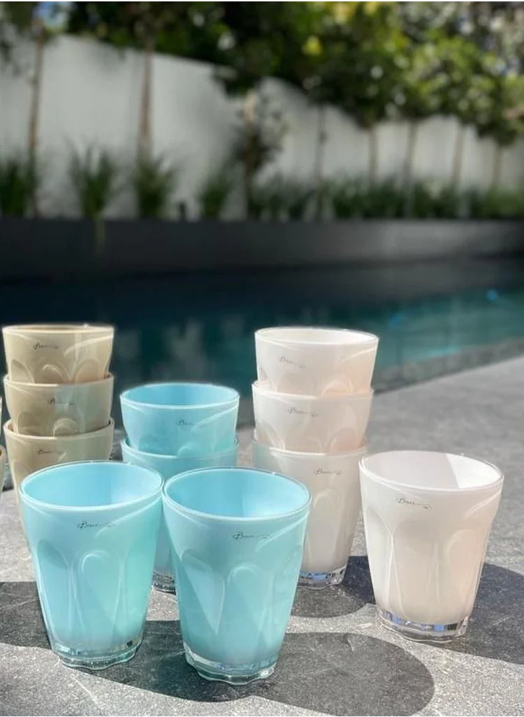 باتشي ميلانو 6 Pcs Aqua Acrylic White Water Glass