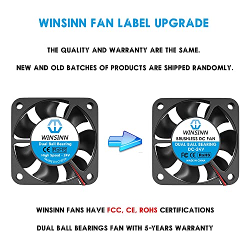 WINSINN 40mm Fan 24V, Ender 3 Fan Upgrade 24 Volt Fans 4010 Dual Ball Bearing, Works with Ender 3 Pro 3X CR-10S (Pack of 2Pcs) - Image 3