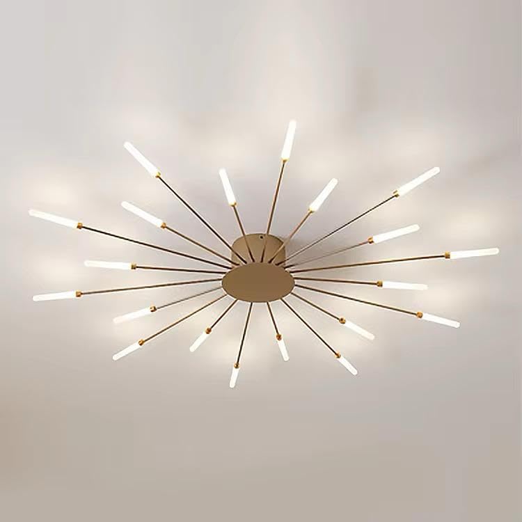 blissbells Modern Sputnik Chandelier, 20-Light LED Ceiling Light Fixture, Gold and White - Image 2