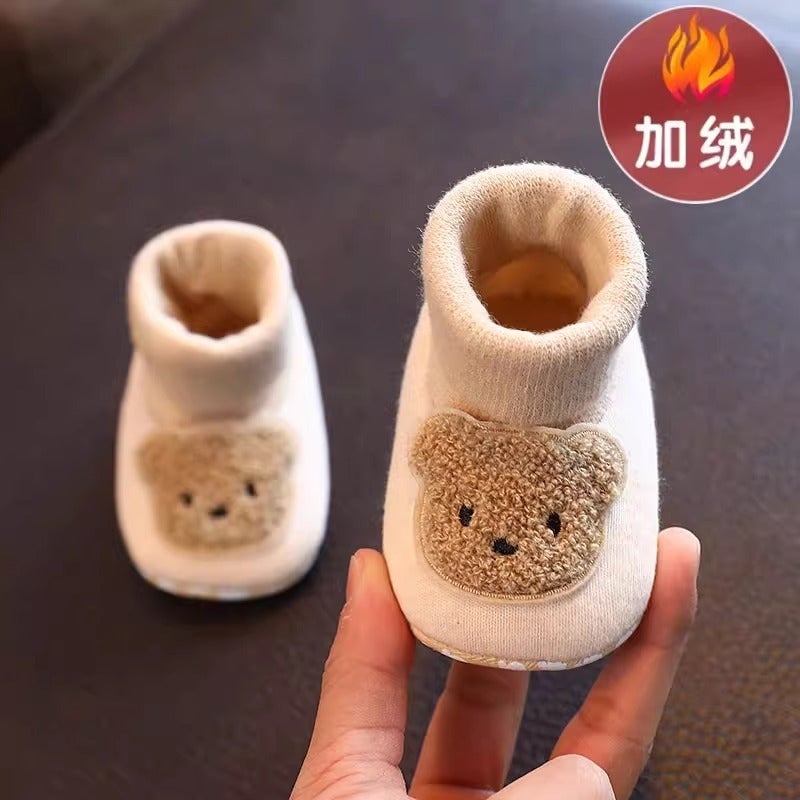 Qi Ta Baby Cotton Boots for 0-12 Months, Soft Sole First-Walk Shoes, Winter Warm Fleece-Lined, Anti-Slip, Unisex - Image 1