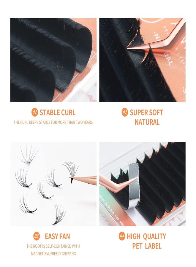 ANNAFRIS Easy Fan Eyelash Extension Automatic 1S Flowering 0.07 C Curl 8-15mm Mix Individual False Lashes Natural Soft Matte Black Volume Lash Extensions supplies (0.07 C, 8-15mm Mix) - Image 2