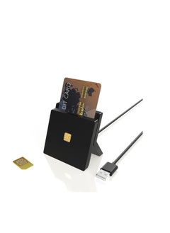 CAC Card Reader, SIM Dual Slots Smart Reader for DOD Military USB Common Access CAC/SIM/ID/IC Bank/Health/Insurance/e-Tax/Contact Chip Card, Compatible with Windows/Vista/7/8/11
