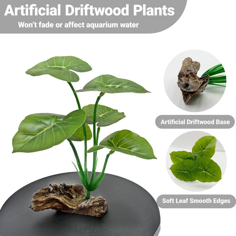 UreverFins Silk Aquarium Plants Betta Fish Tanks Decor 6-in Soft Aquarium Decorations Fish Tanks Plants Leaf Hammock, Artificial Aquarium Plant Fish Tank Decorations Accessories Goldfish Reptile Plants Driftwood - Image 4