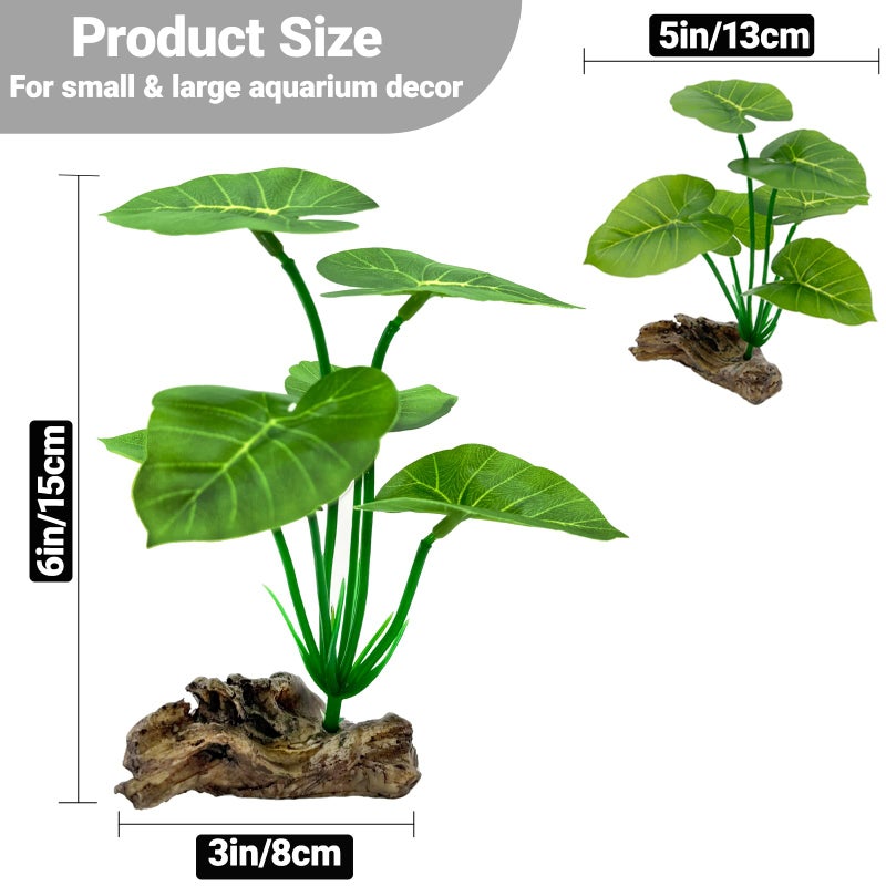 UreverFins Silk Aquarium Plants Betta Fish Tanks Decor 6-in Soft Aquarium Decorations Fish Tanks Plants Leaf Hammock, Artificial Aquarium Plant Fish Tank Decorations Accessories Goldfish Reptile Plants Driftwood - Image 5