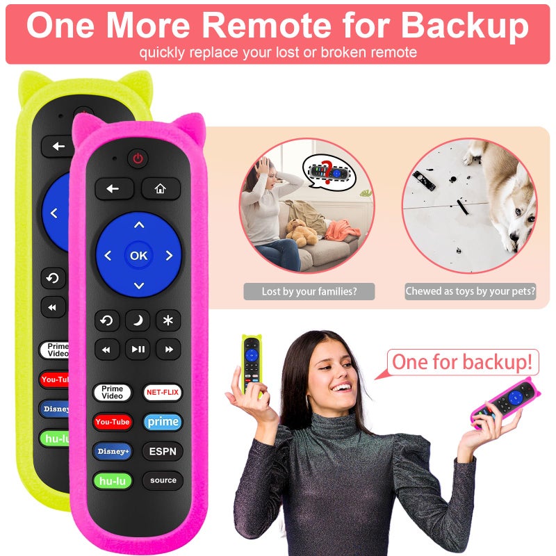 Maozhren (Pack of 2) Remote Compatible with Roku Players and Roku TV Remote, for Roku Box 1 2 3 4,Roku Express/+, Premiere/+, Ultra and TCL Hisense Onn Element Philips Roku TV with Anti-Lost Case - Image 4
