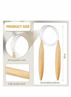 Jumbo Wooden Circular Knitting Needles Set Oversize Natural Wood for Chunky Yarn, 80 cm, 3 Pieces - pzsku/ZA8123E6A5ED27778A2D8Z/45/_/1666863925/5a4aa4c6-e47a-4a18-b4f7-d1033b01b1a5