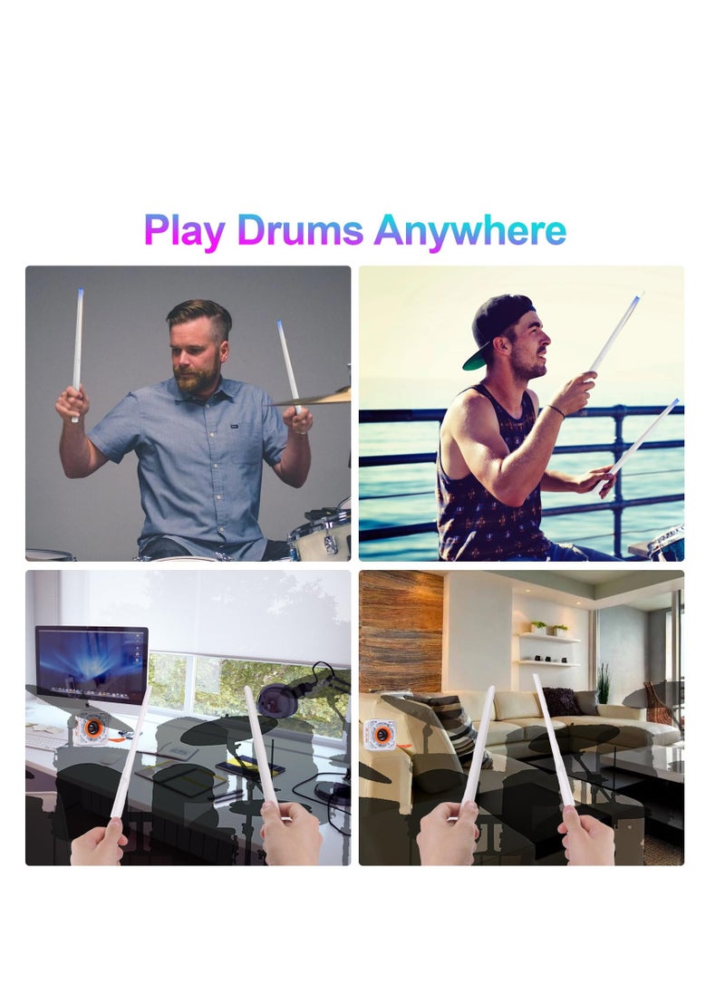Virtual Air Drum Kit, Electric Air Drum Sticks Kit with Drumsticks, Pedals, Bluetooth Speaker, Invisible Portable Practice Drum Kit Electronic Drum Set instrument for Adults, Kids, Gift (With-pedals)  - Image 3