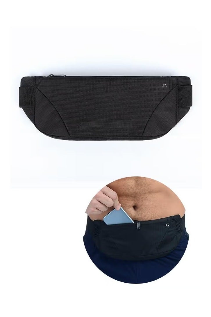 Running Belt for Men or Women, Ultra Light Bounce Free Waist Pouch Bag for Fitness Workout Belt Sport Waist Pack Exercise Waist Bag for iPhone Samsung LG in Running Gym Marathon (BLACK)