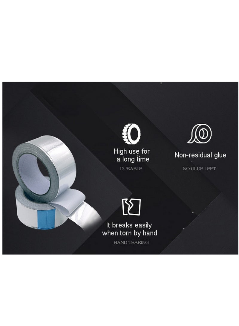 Wide 2 Inch Longth 65 ft Heat Shield Tape Cool Tapes Aluminum Foil Heat Reflective Adhesive Heat Shield Thermal Barrier Foil Tape Self Adhesive Heat Resistant Tape for Hose Kitchen insulation and Auto - Image 2