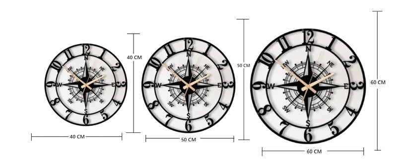AVVIC MART Stylish Metal Analog Wall Clock for Living Room, Bedroom, Office, Kitchen, Home and Hall | Antique Fancy Big Size Modern Wall Watch for Home Decor (Style-6, 40CM) - Image 2