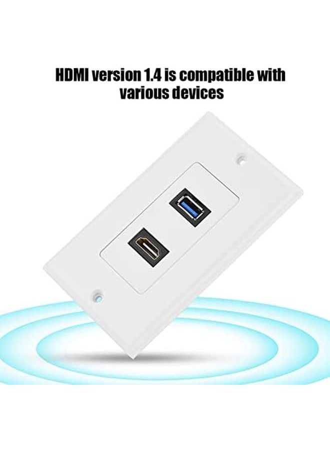 لوحة الحائط USB 3.0 مقبس الصوت والفيديو وإيثرنت غطاء الوسائط المتعددة لمسرح المنزل وجهاز العرض - Image 3