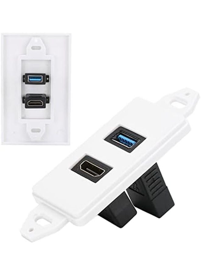 لوحة الحائط USB 3.0 مقبس الصوت والفيديو وإيثرنت غطاء الوسائط المتعددة لمسرح المنزل وجهاز العرض - Image 5