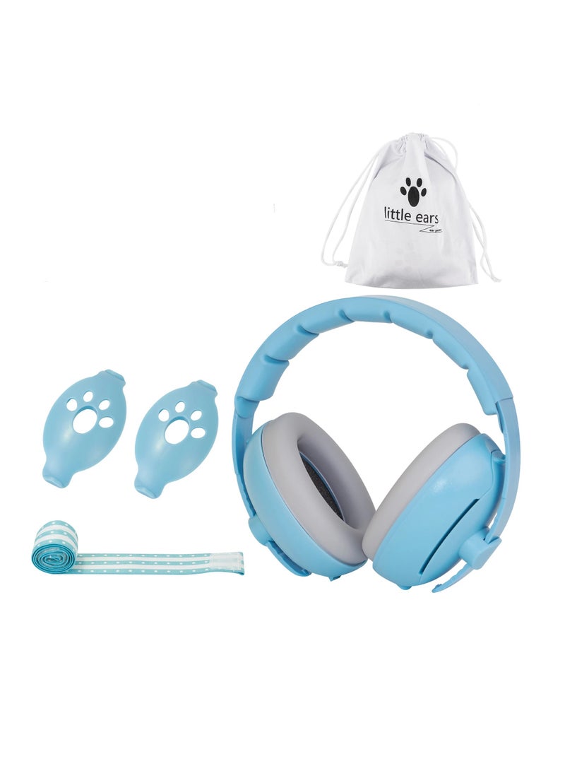 Baby Ear Protection Noise Cancelling Headphones, 2-in-1 Convertible Design, Noise Reduction Earmuffs for Infant Improves Sleep(Blue) - Image 1