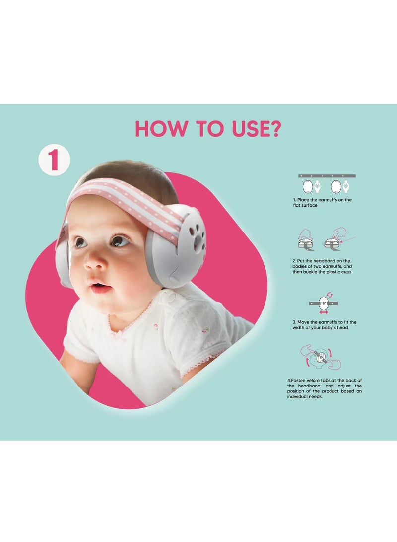Baby Ear Protection Noise Cancelling Headphones, 2-in-1 Convertible Design, Noise Reduction Earmuffs for Infant Improves Sleep(Blue) - Image 3