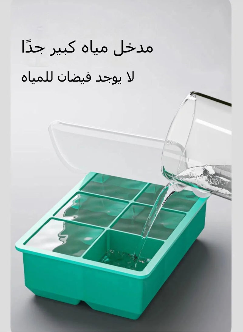 Large ice cube tray with lid, square stackable silicone ice cube mold for drinks, cocktails, bourbon soups and frozen desserts, easy to remove and free of BOA