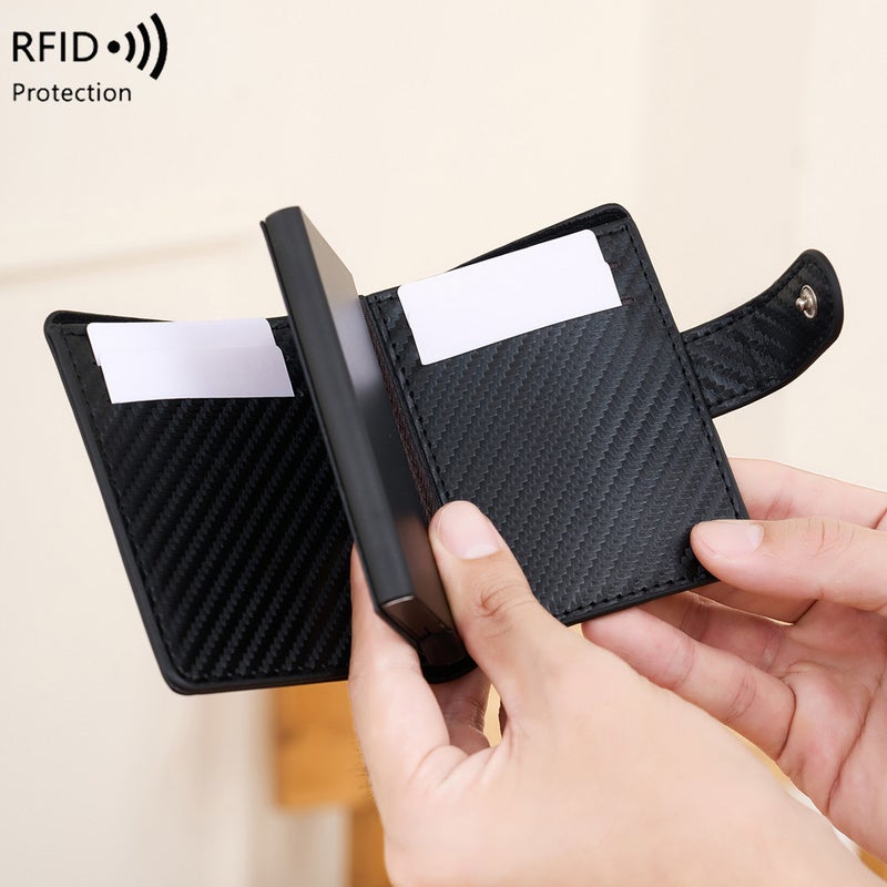 Multifunctional Solid Color PU Leather Wallet, RFID Blocking Design Portable Daily Storage Purse for Cards Cash Coin Business Use - Image 2