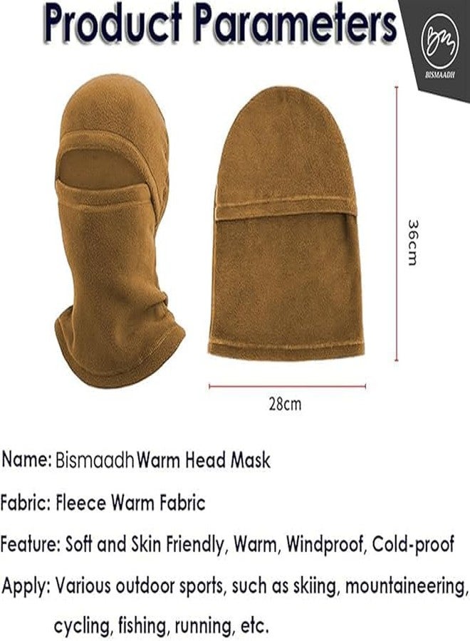 BISMAADH Thermal Fleece Balaclava Ski Mask – Winter Face Mask for Men & Women for Skiing, Snowboarding & Outdoor Sports Brown - Image 4