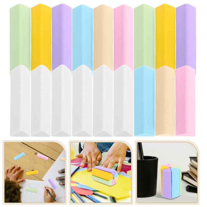 18pcs Triangular Erasers Hb Pencil Erasers Tpe Writing Drawing Art School Supplies Multi-Function Cute Stationery Art Eraser - Image 3