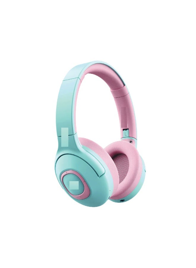 Kids Wireless Headphones with Dual Mic, Wired/Wireless Mode, Volume Limit, AUX Sharing Port - Image 1