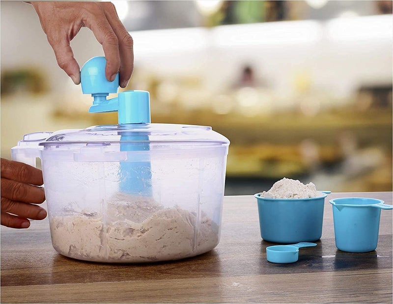 TGOPIT صانع روتي آتا الأوتوماتيكي للمنزل 3 في 1 آلة العجين غير الكهربائية أدوات المطبخ شوبيرز آتا_ميكر تشاكي مجموعة أكواب قياس كليرلاين خلاط خبز قد يختلف أداة يدوية متعددة الألوان 33 واط - Image 3