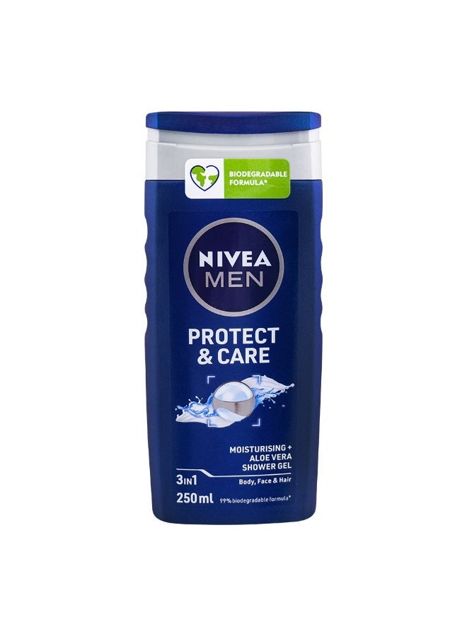 Nivea Men Protect & Care 24h Fresh Effect 3 In 1 Body Face & Hair Shower Gel 250ML
