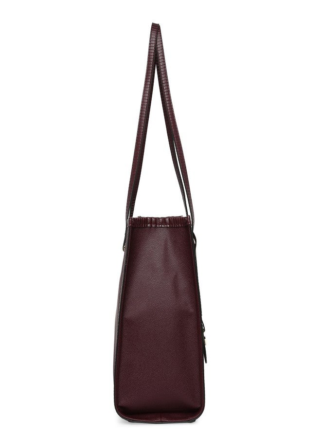 Accessorize London Women's Maroon Rosie Book Tote Bag | Tote bags for women office use |Work bag for woman stylish | | Fits 13 inch laptop - Image 4