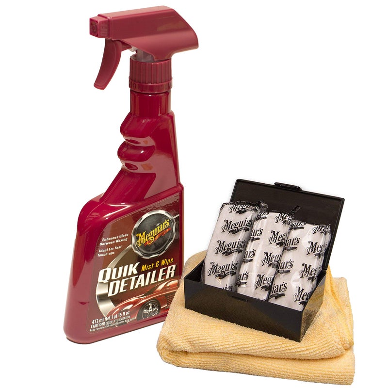 Meguiars G10240 Smooth Surface XL Clay Kit Includes 240 Grams of Clay Bars Quik Detailer Spray Bottle and Microfiber Towel