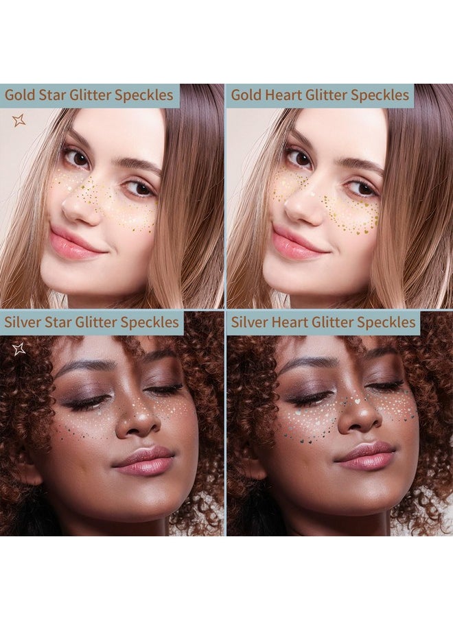 FANDAMEI FANDAMEI Face Glitter, 6 Colors Face Glitter Gel+ 4PCS Glitter Freckles Face. Body Glitter Gel, Hair Glitter, Face Glitter Makeup. Glitter Face Speckles, Makeup Patches. Body Face Glitter  - Image 4
