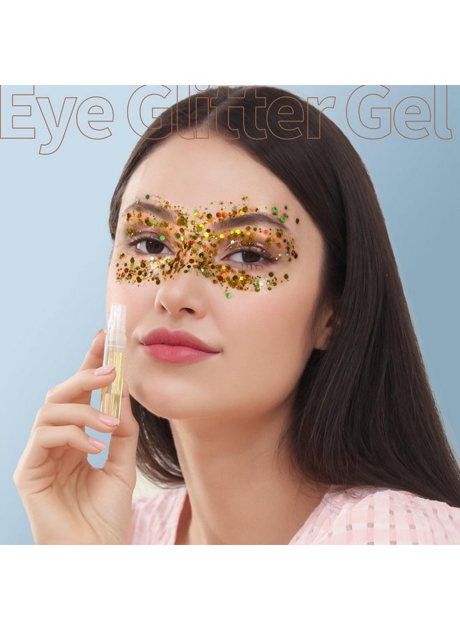 FANDAMEI FANDAMEI Face Glitter, 6 Colors Face Glitter Gel+ 4PCS Glitter Freckles Face. Body Glitter Gel, Hair Glitter, Face Glitter Makeup. Glitter Face Speckles, Makeup Patches. Body Face Glitter  - Image 5
