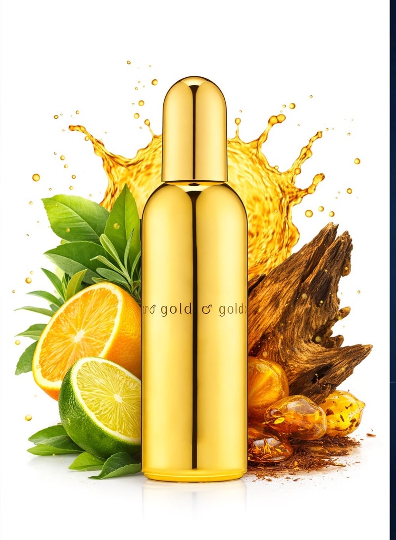 COLOUR ME Milton Lloyd Perfume Colour Me Gold 100ml | Leather perfume for men with Amber, Leather & Citrus Notes | Affordable luxury perfume for men - Image 1