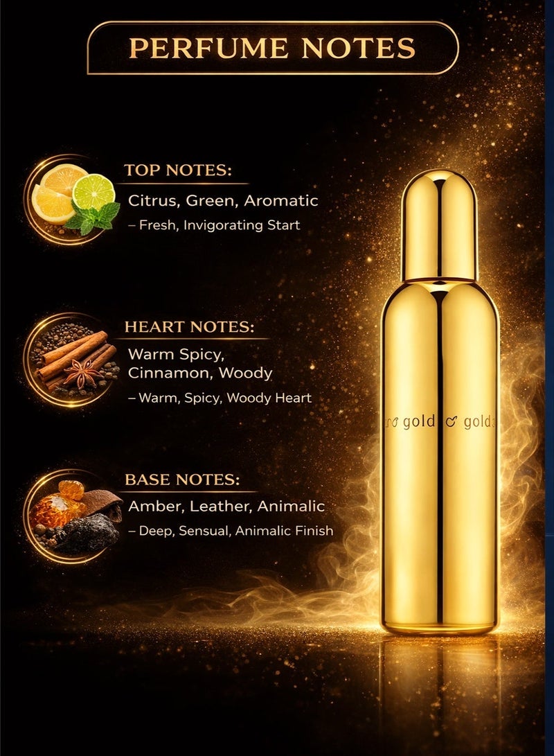 COLOUR ME Milton Lloyd Perfume Colour Me Gold 100ml | Leather perfume for men with Amber, Leather & Citrus Notes | Affordable luxury perfume for men - Image 2