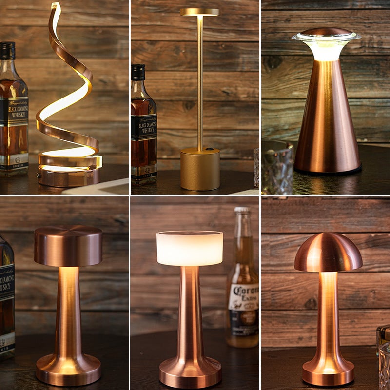 Creative retro led bar table lamp charging restaurant outdoor table lamp cafe clear bar ktv table lamp night light - Image 2