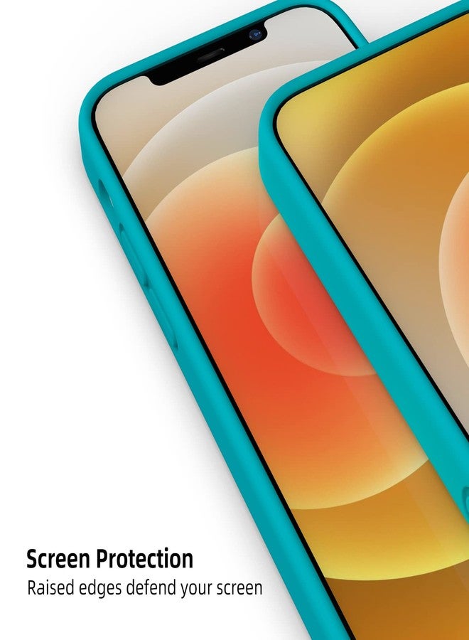 K TOMOTO جراب حماية K TOMOTO متوافق مع iPhone 12 Mini (5.4 بوصة)، جراب حماية من السيليكون السائل الناعم [ممتص للصدمات] [حماية من الحواف المرتفعة] [حماية من السقوط] [متوافق مع MagSafe]، لون أزرق مخضر - Image 2