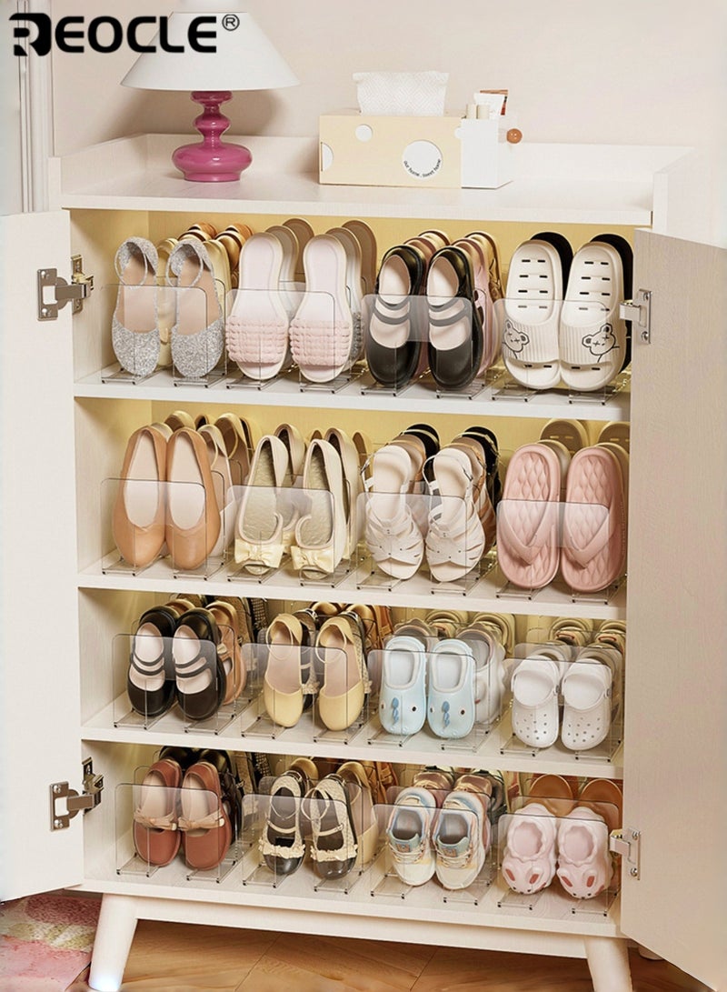 ريوكل قطعتان من رف أحذية أكريليك للأطفال مكون من 4 طبقات، شفاف وصغير الحجم، منظم عملي لترتيب الأحذية الفوضوية، لا يحتاج إلى تركيب، مثالي لغرف الأطفال - Image 5