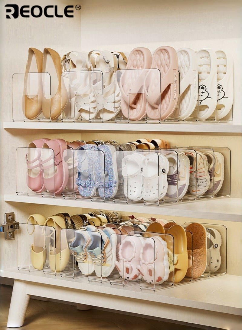 ريوكل قطعتان من رف أحذية أكريليك للأطفال مكون من 4 طبقات، شفاف وصغير الحجم، منظم عملي لترتيب الأحذية الفوضوية، لا يحتاج إلى تركيب، مثالي لغرف الأطفال - Image 4