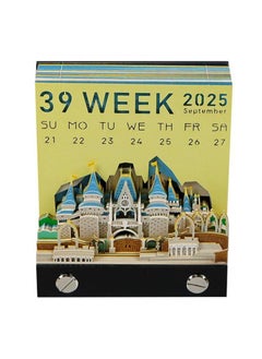 AirYoung 3D Calendar 2025, Desk Calendar 2025, 3D Notepad, 3D Tear-Off Calendar 2025, Desk Calendar, 3D Cinderella Castle Weekly Calendar, Desk Calendar, Creative Paper Carving Craft Gift  - Image 1