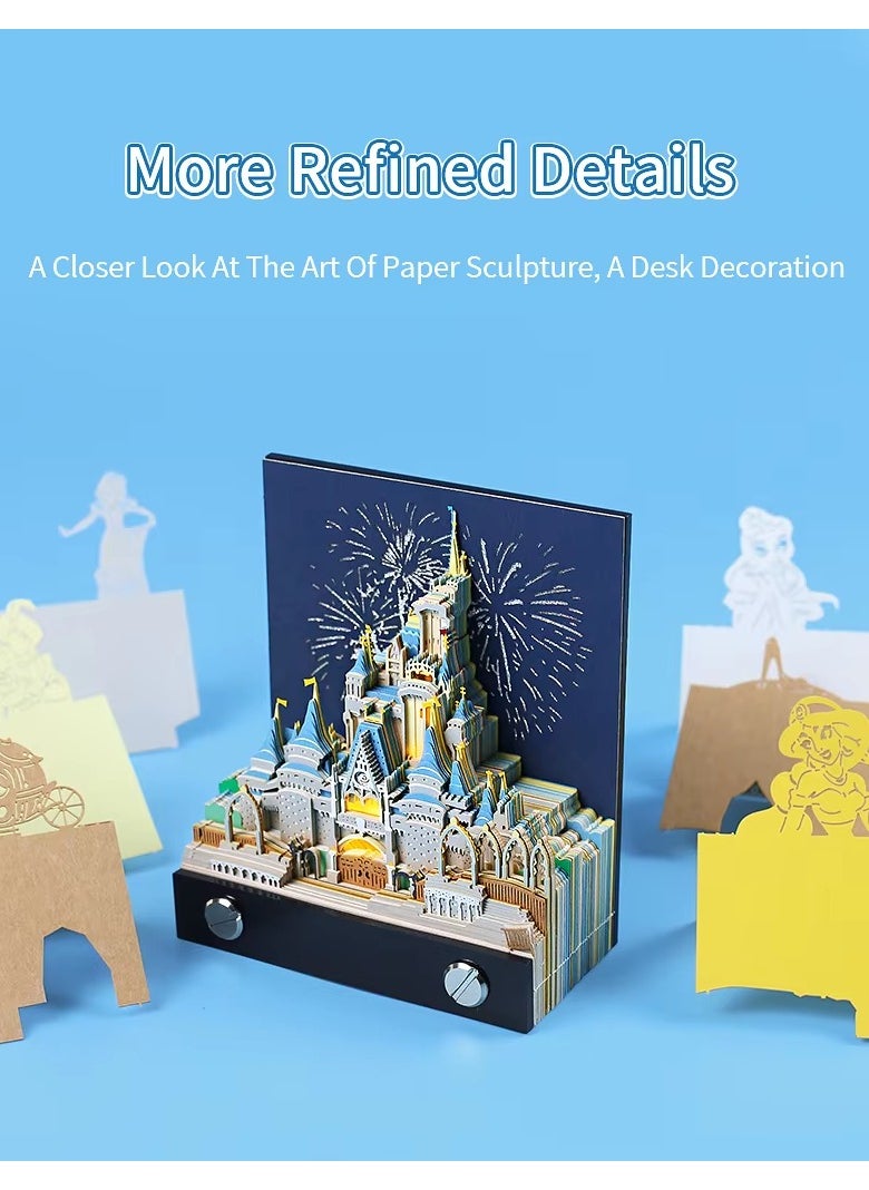 AirYoung 3D Calendar 2025, Desk Calendar 2025, 3D Notepad, 3D Tear-Off Calendar 2025, Desk Calendar, 3D Cinderella Castle Weekly Calendar, Desk Calendar, Creative Paper Carving Craft Gift  - Image 4