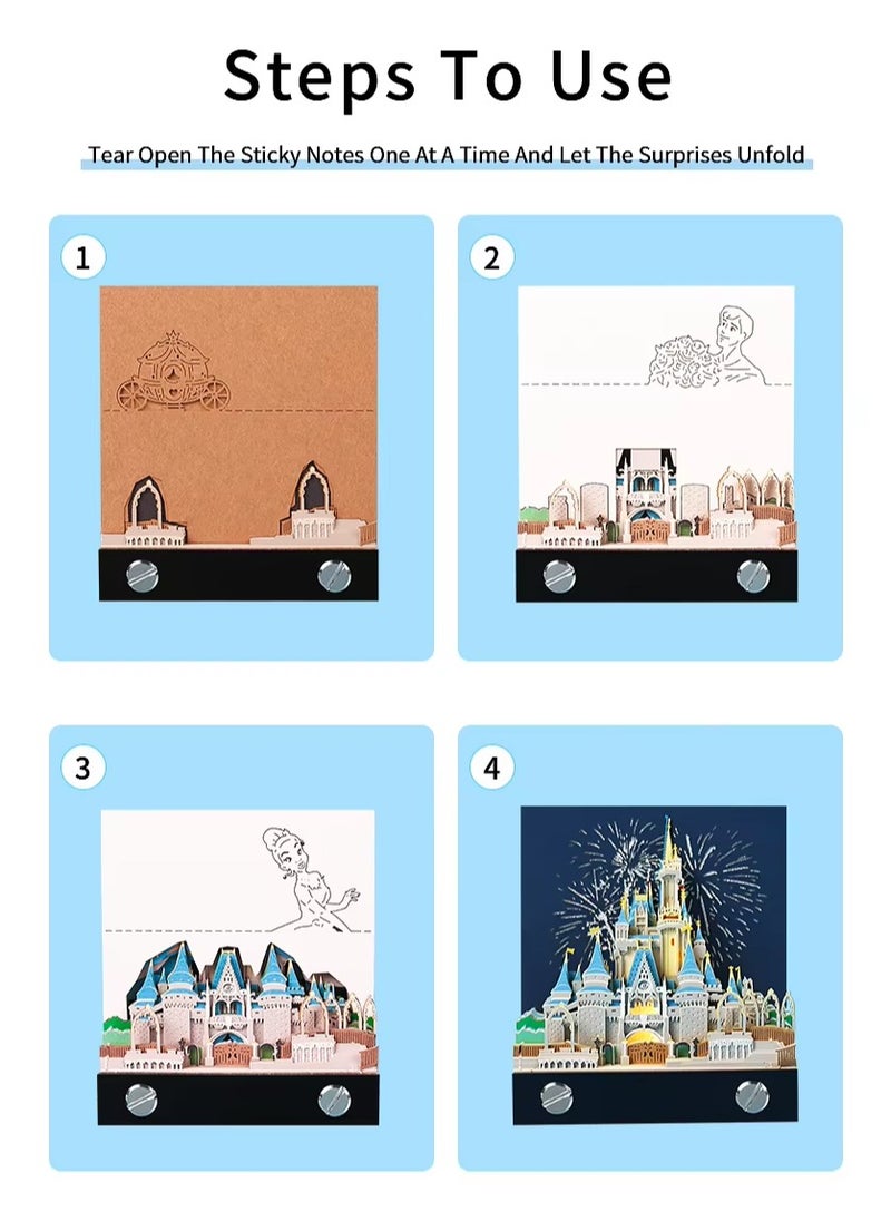 AirYoung 3D Calendar 2025, Desk Calendar 2025, 3D Notepad, 3D Tear-Off Calendar 2025, Desk Calendar, 3D Cinderella Castle Weekly Calendar, Desk Calendar, Creative Paper Carving Craft Gift  - Image 5