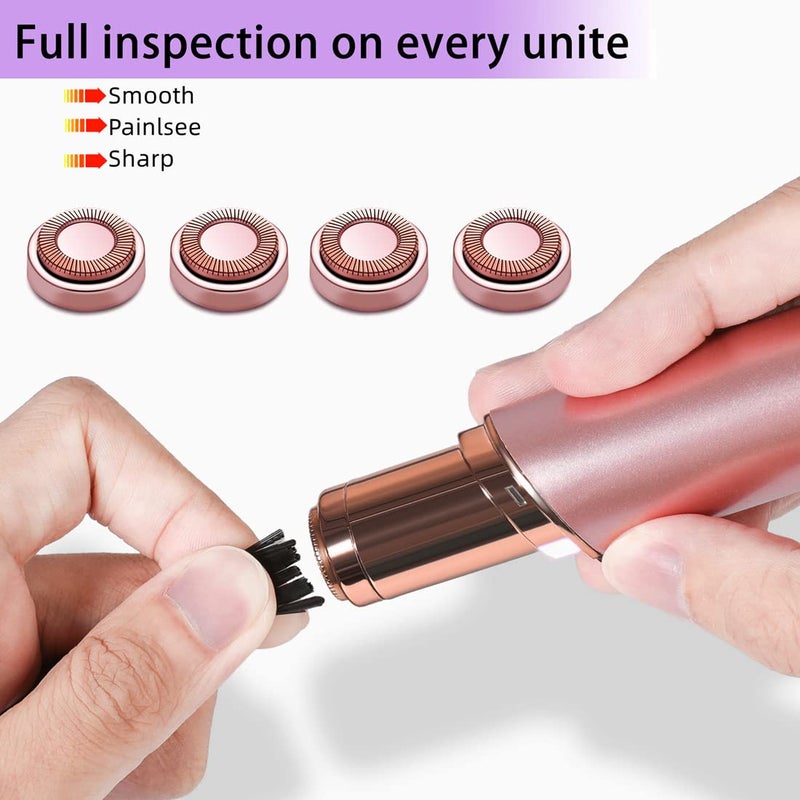 BECHY Facial Hair Remover Replacement Heads for Generation 1 Finishing Touch Flawless Facial Hair Removal Tool for Women,18K Gold-Plated Rose Gold 4 Count,First Generation by BECHY. - Image 4
