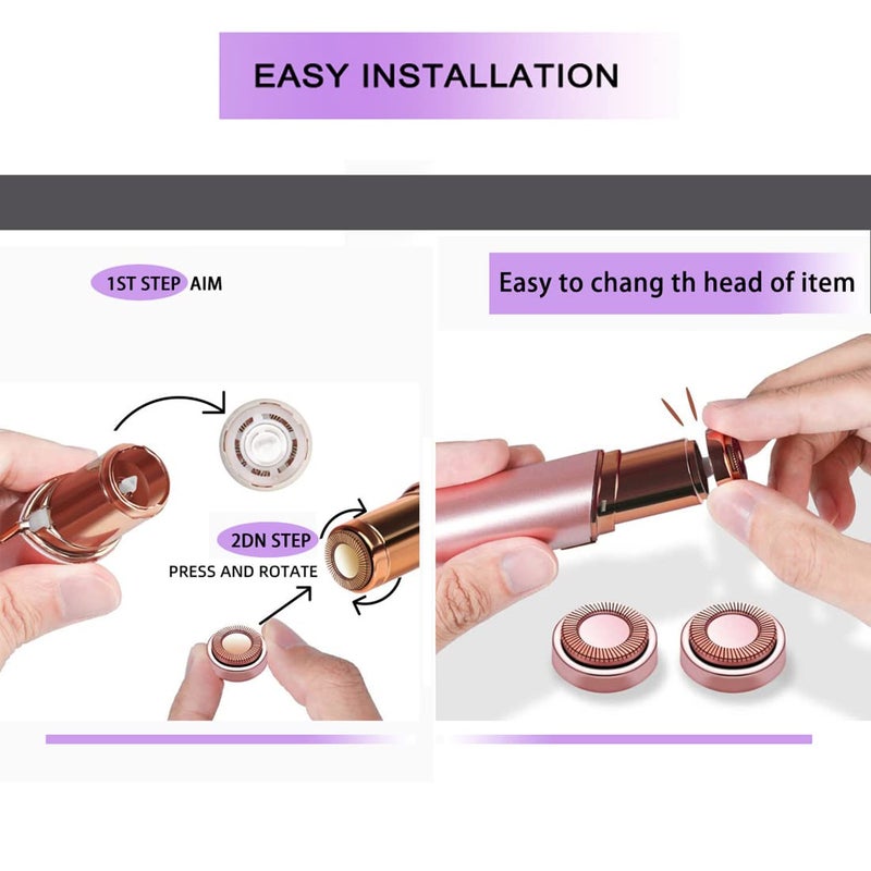BECHY Facial Hair Remover Replacement Heads for Generation 1 Finishing Touch Flawless Facial Hair Removal Tool for Women,18K Gold-Plated Rose Gold 4 Count,First Generation by BECHY. - Image 5