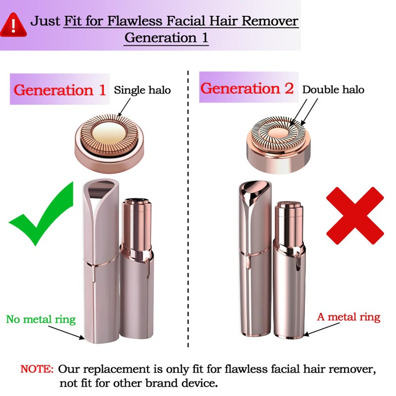 BECHY Facial Hair Remover Replacement Heads for Generation 1 Finishing Touch Flawless Facial Hair Removal Tool for Women,18K Gold-Plated Rose Gold 4 Count,First Generation by BECHY. - Image 2
