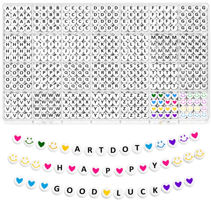 ARTDOT 1400 PCS Letter Beads for Jewelry Making Kit, 28 Styles Alphabet Beads for Friendship Bracelets Assorted Preppy Beads with Storage Case - Image 1