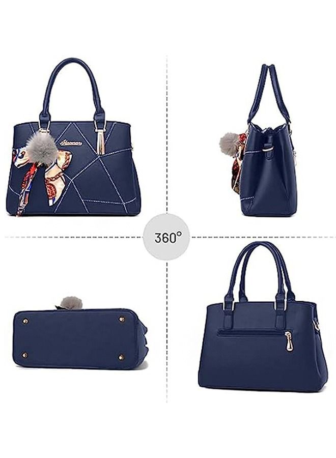 Yolu Ribbon Fur Ball Crossbody Bag, Women Leather Satchel Handbags  - Image 2
