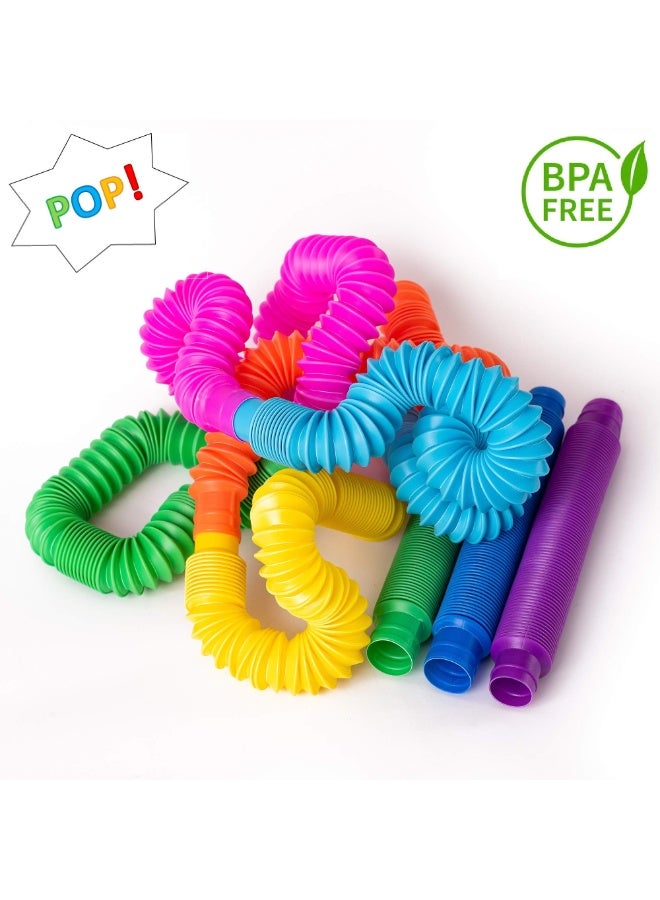 NYVIO Pop Tubes - Sensory Toys - Endless Creativity & Fun for Kids and Toddlers |6 Pack Large| - Connect & Pop! Top ADHD Autism Fidget 2025, Best Boy & Girl Easter Gift Idea - Image 4
